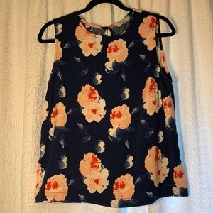 Dahlia High Neck Sleeveless Floral Blouse